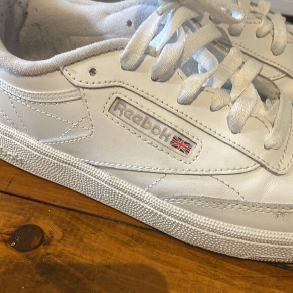 Reebok Classic C85 White Leather Lace Up Sneakers Club C 85 Running Shoes - Picture 4 of 10